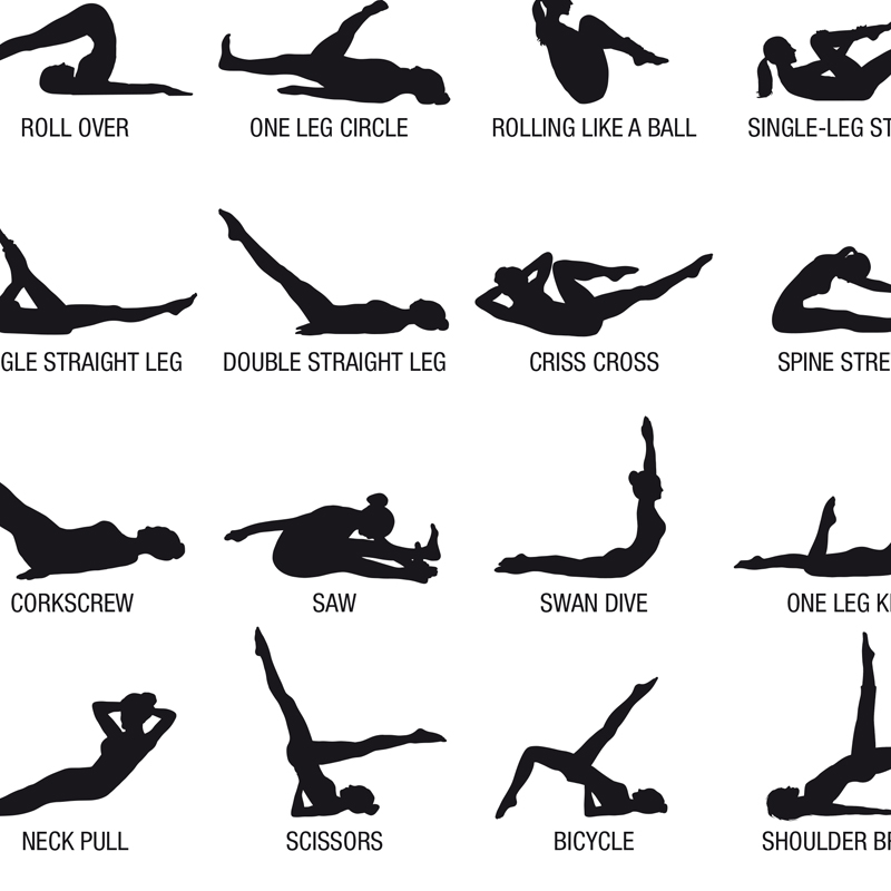 Безрамный плакат-схема для пил – обзор и цена Fitness Yoga Pilates